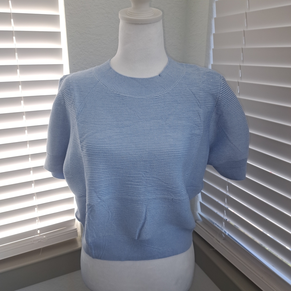 Women's Light Blue Crew Neck Sweater